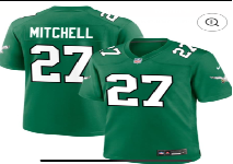 Philadelphia Eagles 27 Quinyon Mitchell Football Jersey Legend Kelly Green