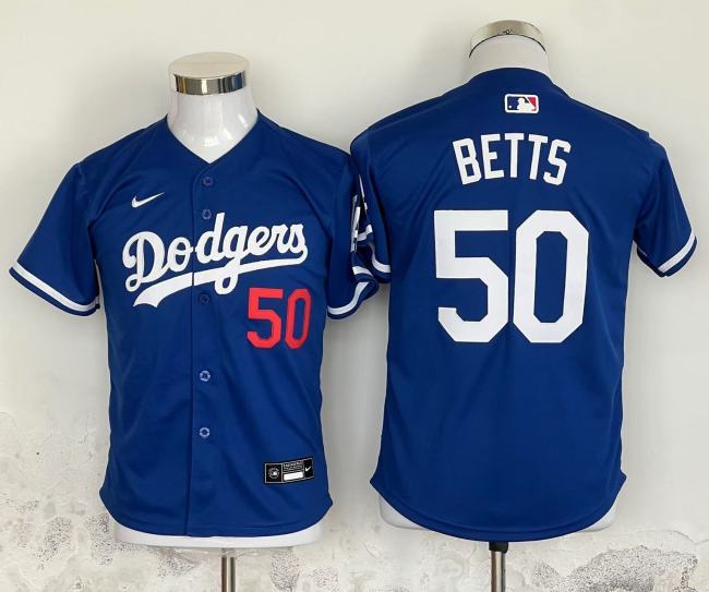 Youth Nike Los Angeles Dodgers 50 Mookie Betts Baseball Jersey Blue