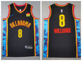 Nike Oklahoma City Thunde 8 Jalen Williams Basketball Jersey Black City Edition