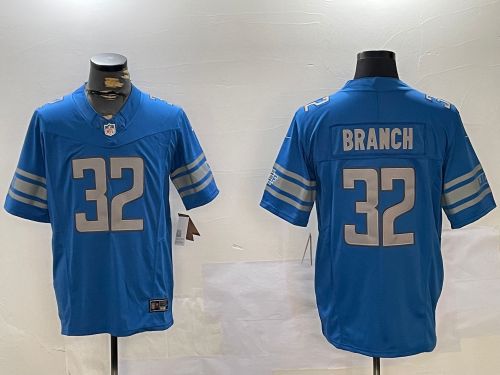 Detroit Lions 32 Brian Branch Football Jersey Blue Three Dynasties
