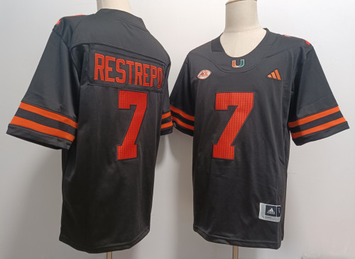 Miami Hurricanes 7 Xavier Restrepo College Football Jersey Black