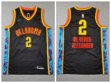 Youth  Nike Oklahoma City Thunde 2 Shai Gilgeous-Alexander Basketball Jersey Black City Edition