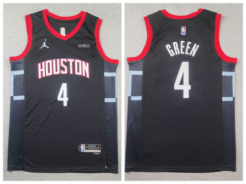 Nike Houston Rockets 4 Jalen Green Basketball Jersey Black