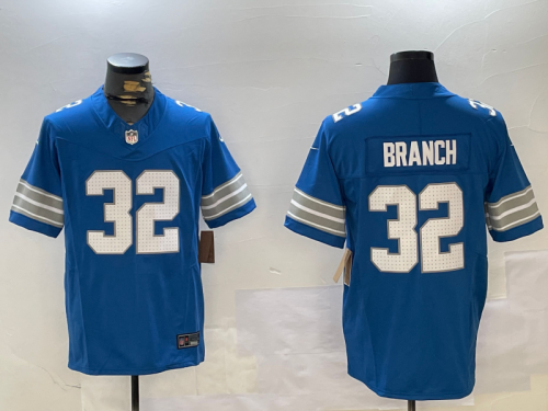 Detroit Lions 32 Brian Branch Football Jersey Blue Three Dynasties