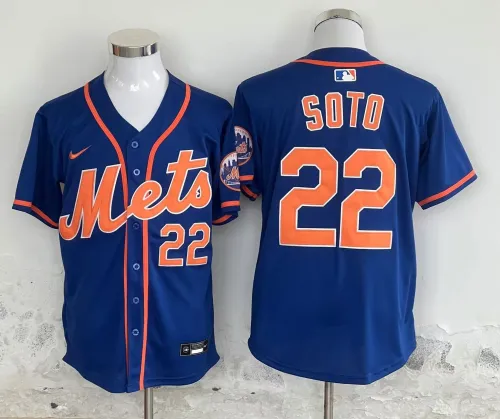 New York Mets 22 Juan Soto Baseball Jersey Blue