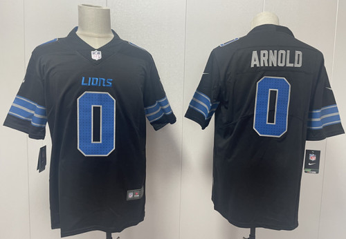 Detroit Lions 0 Terrion Arnold Football Jersey Legend Black