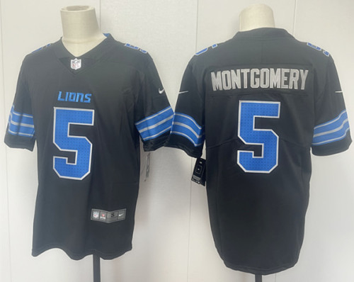 Detroit Lions 5 David Montgomery Football Jersey Black