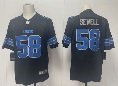 Detroit Lions 58 Penei Sewell Football Jersey Legend Black