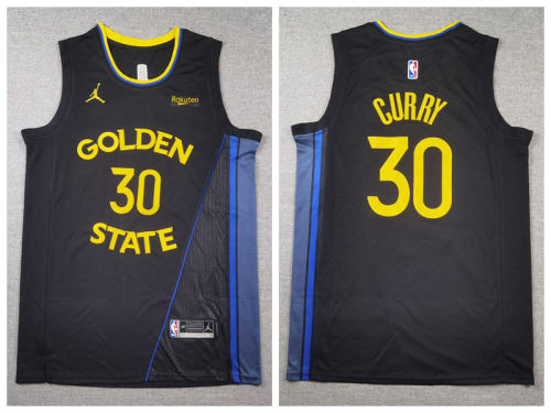 Jordan Golden State Warrior 30 Stephen Curry Basketball Jersey Black