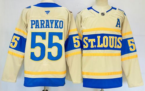 Fanatics St. Louis Blues 55 Colton Parayko Ice Hockey Jersey Beige