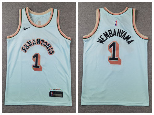 Youth Nike San Antonio Spurs 1 Victor Wembanyama Basketball Jersey White City version