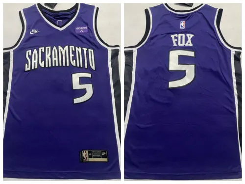 Nike Sacramento Kings 5 DeAaron Fox Basketball Jersey purple