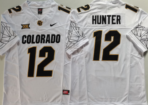 Colorado Buffaloes 12 Travis Hunter College Football Jersey White Three Dynasties