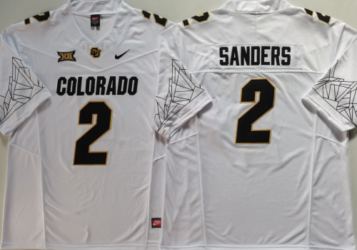 Colorado Buffaloes 2 Shedeur Sanders College Football Jersey White Three Dynasties
