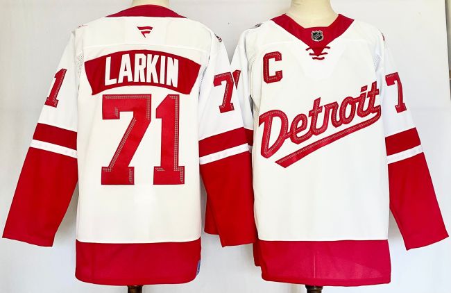 Fanatics Detroit Red Wings 71 Philip Larkin Ice Hockey Jersey White