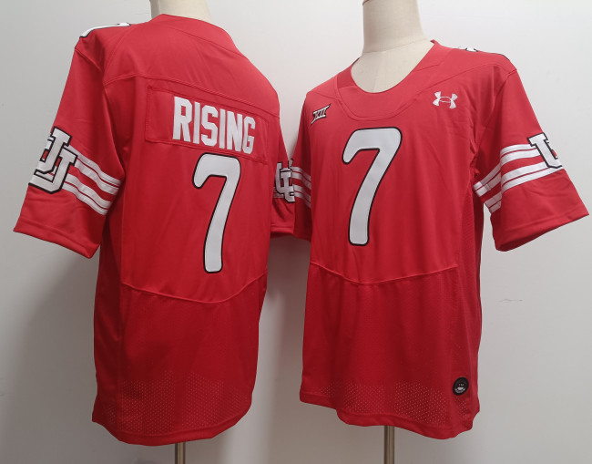 Utah Utes 7 Cameron Rising College Football Jersey Red Three Dynasties