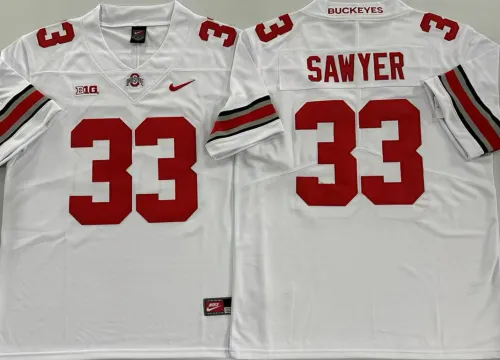Ohio State 33 Jack Sawyer College Football Jersey Limited White