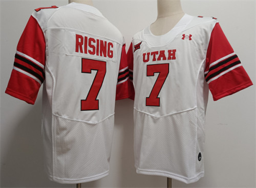 Utah Utes 7 Cameron Rising College Football Jersey White Three Dynasties
