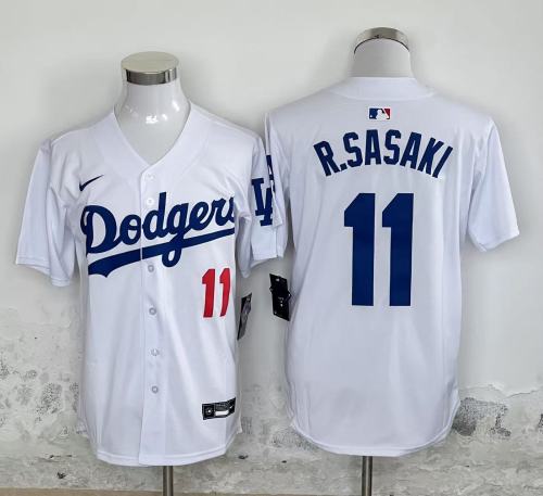 Nike Los Angeles Dodgers 11 Roki Sasaki Baseball Jersey White