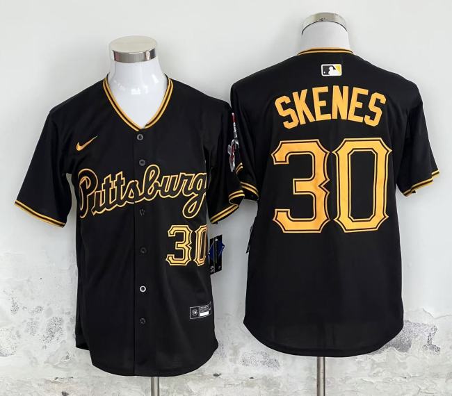 Nike Pittsburgh Pirates 30 Paul Skenes  Baseball Jersey Black