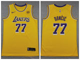 Youth Nike Los Angeles Lakers 77 Luka Doncic Basketball Jersey Yellow