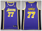 Jordan Los Angeles Lakers 77 Luka Doncic Basketball Jersey Purple