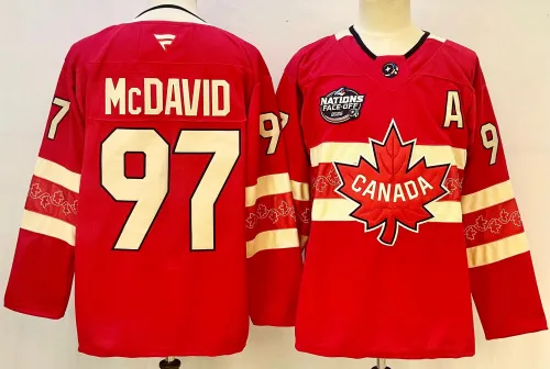 CANADA Fanatics Edmonton Oilers 97 Connor McDavid Ice Hockey Jersey Red