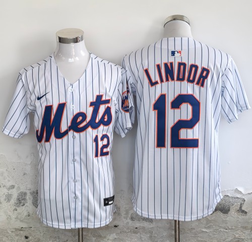 New York Mets 12 Francisco Lindor Baseball Jersey White