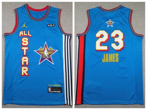 All Star Jordan Los Angeles Lakers 23 LeBron James Basketball Jersey light blue