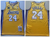 Los Angeles Lakers 24 Kobe Bryant Basketball Jersey Yellow Retro