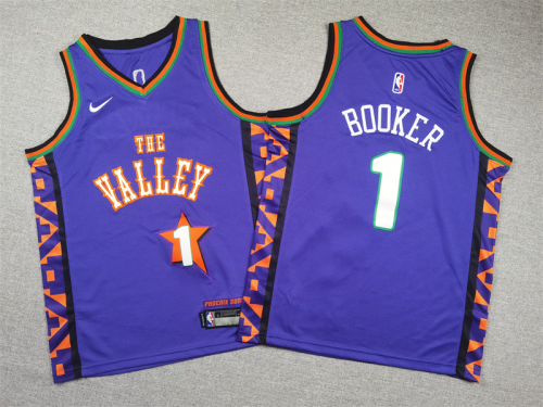 Youth Nike Feinikesi suns 1 Devin Booker Basketball Jersey Purple City Edition