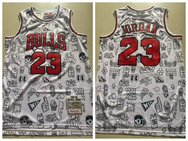 Chicago Bulls 23 Michael Jordan Basketball Jersey Printed retro style