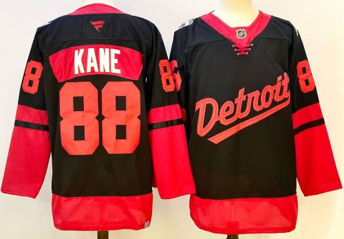 Fanatics Detroit Red Wings 88 Patrick Kane Ice Hockey Jersey Black