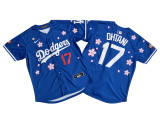 Nike Los Angeles Dodgers  17 Shohei Ohtani Baseball Jersey Blue Cherry Blossom Edition