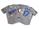 Nike Los Angeles Dodgers  17 大谷翔平 Baseball Jersey Gray Cherry Blossom Edition