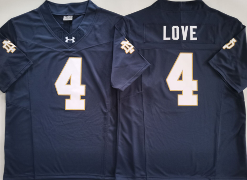Norte Dame Fighting Irish 4 Jeremiyah Love College Football Jersey Navy Blue Three Dynasties