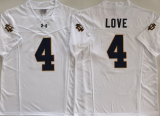 Norte Dame Fighting Irish 4 Jeremiyah Love College Football Jersey White Three Dynasties