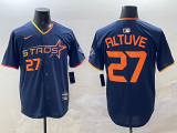 Nike Houston Astros 27 Jose Altuve Baseball Jersey Navy Blue