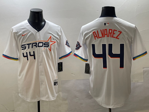 Nike Houston Astros 44 Yordan Alvarez Baseball Jersey Beige