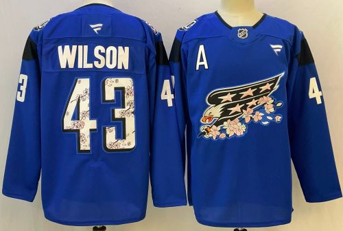 Fanatics Washington Capitals 43 Tom Wilson  Ice Hockey Jersey Blue