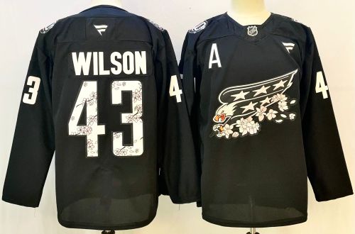 Fanatics Washington Capitals 43 Tom Wilson  Ice Hockey Jersey Black