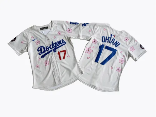 Women Nike Los Angeles Dodgers 17 Shohei Ohtani Baseball Jersey Cream Cherry Blossom Edition