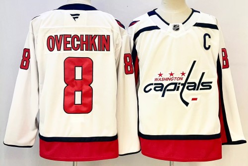 Fanatics Washington Capitals 8 Alex Ovechkin Ice Hockey Jersey White