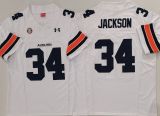 Auburn Tigers 34 Bo Jackson College Football Throwback Jersey WHite Three Dynasties