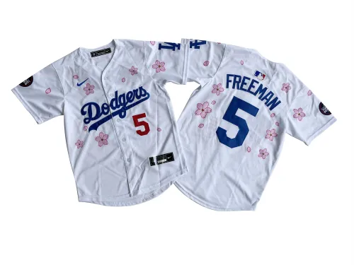 Youth Nike Los Angeles Dodgers 5 Freddie Freeman Baseball Jersey White Cherry Blossom Edition