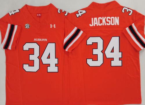 Auburn Tigers 34 Bo Jackson College Football Throwback Jersey Orange Three Dynasties