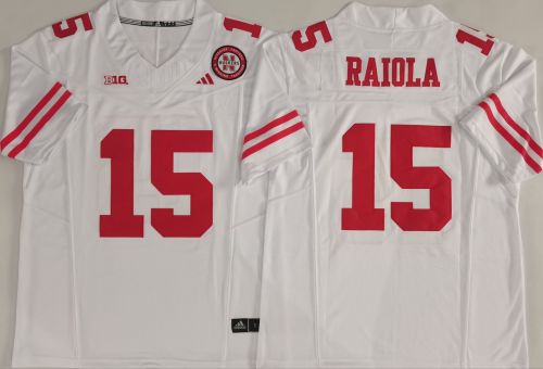 Nebraska Huskers15 Dylan Raiola College Football Jersey White Three Dynasties