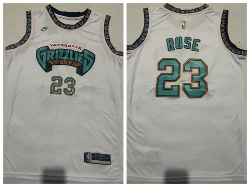 Nike Memphis Grizzlies 23 Derrick Rose Basketball Jersey White