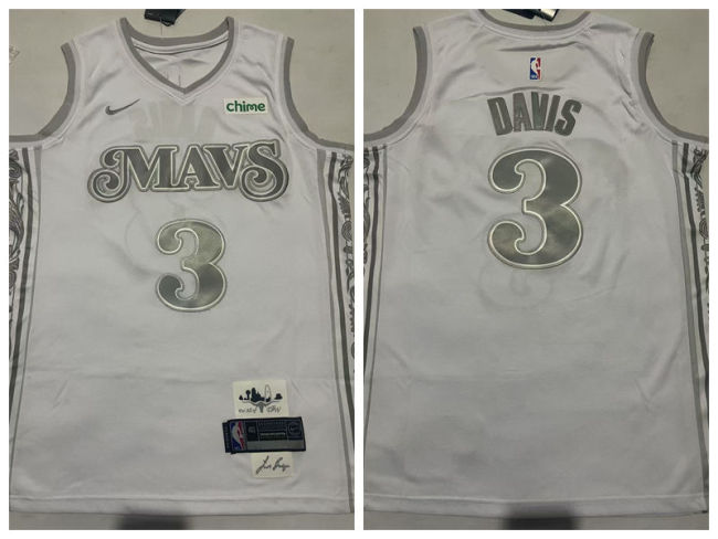 Nike Dallas Mavericks 3 Anthony Davis Basketball Jersey White
