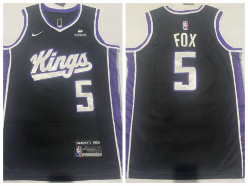 Nike Sacramento Kings 5 DeAaron Fox Basketball Jersey Black